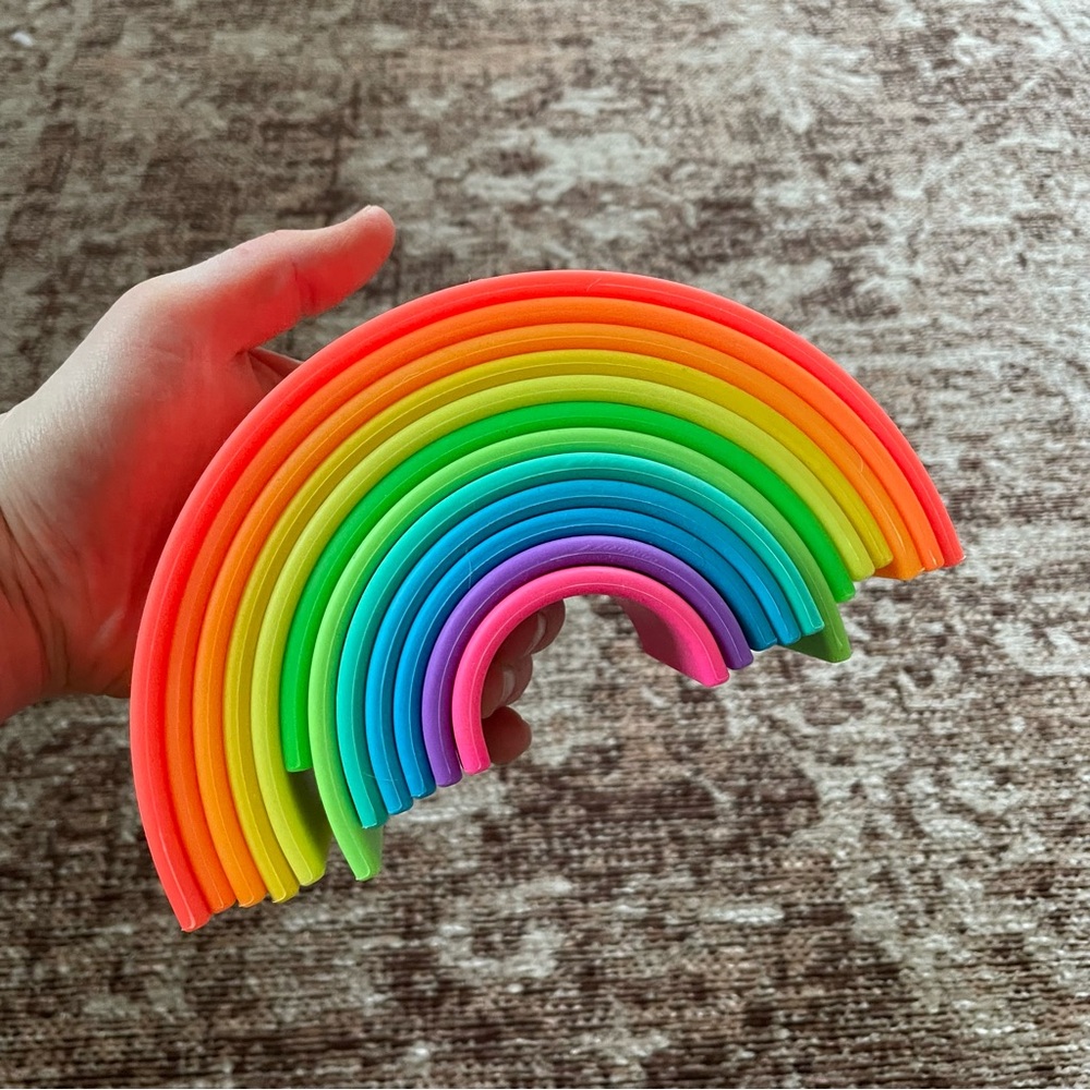 DENA Colorful Rainbow Stacking Toy - Neon Gradient
